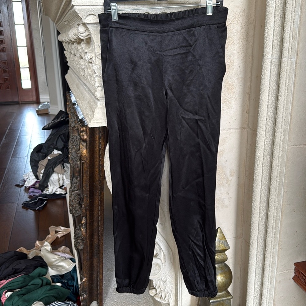 Topshop Satin black Jogger Dress Pants UK 10/US 6